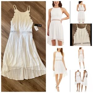 BCX Juniors Womens Lace Hi-Low Fit & Flare Dress.